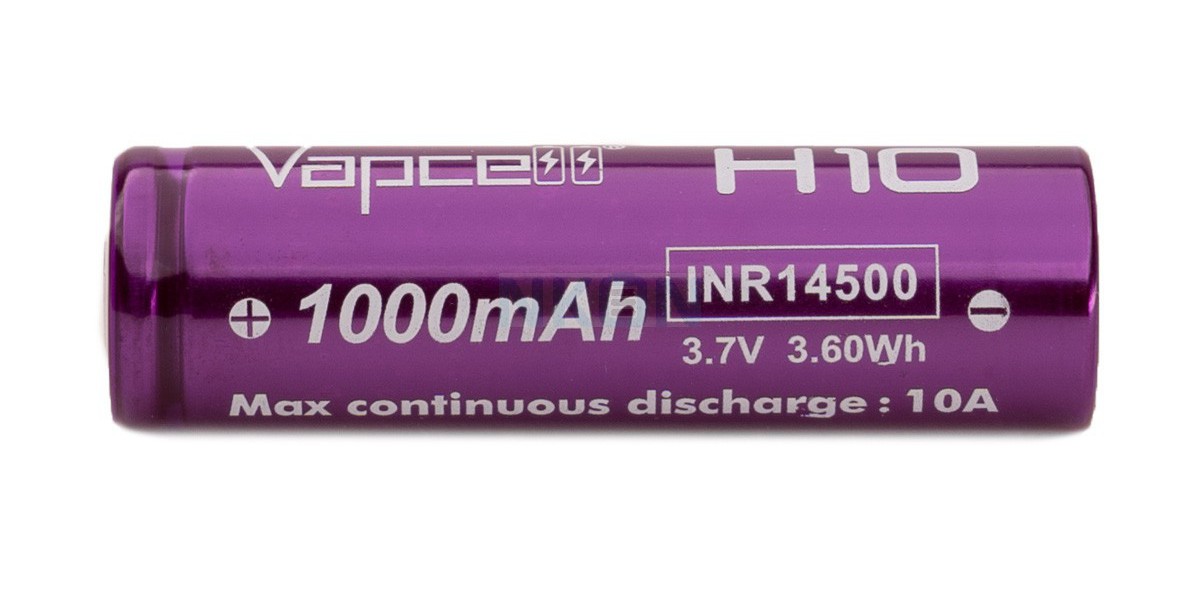 "Unleash Power with Vapcell's H10 14500 Purple/White Battery: A 10A Flat Top Battery