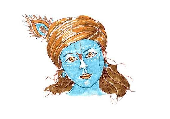 krishna drawing