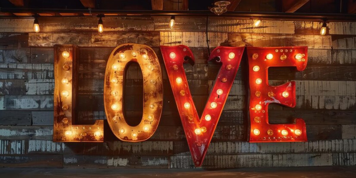 Spell Out Love with Marquee Letter Lights for an Enchanting Wedding